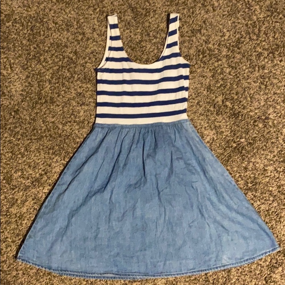 Blue and White Stripped Dress